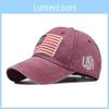 Бейсболка с вышивкой в ретро-стиле, винтажная выстиранная классическая хлопковая шляпа с флагом, мужская регулируемая кепка