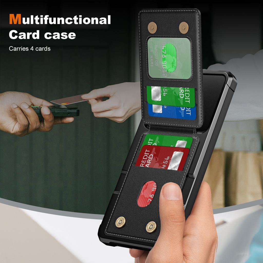 For Samsung Galaxy S24 FE Case Card Slot Kickstand PU+TPU Phone Cover