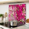 Tempered Glass Kitchen Serving Board with Rose Graphics 60x52 cm