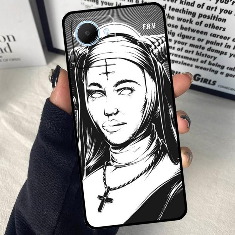 Чехол Сатана Монахиня Дьяволица Для Realme GT7 Pro GT6 C67 C65 C63 C61 C55 C53 C51 C71 C75 10 11 12 13 14 15 Pro Plus