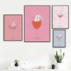 Funny Leg Lets Drink Pink Wine Cocktail Martini Posters Canvas Paintiing Nordic Wall Art Picture For Living Room Home Decor
