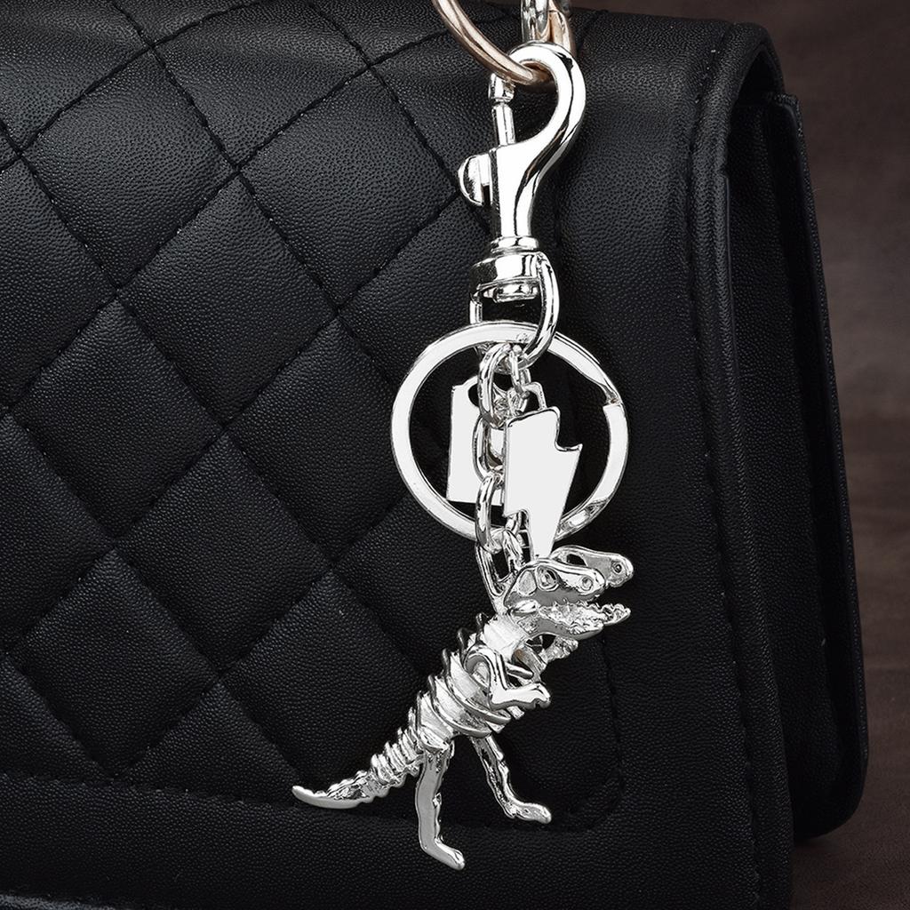 Colorful Alloy Dinosaur Bone Keyring Eye Catching Metal Keychain Accessory Fashionable Bag Charm Ornament for Students