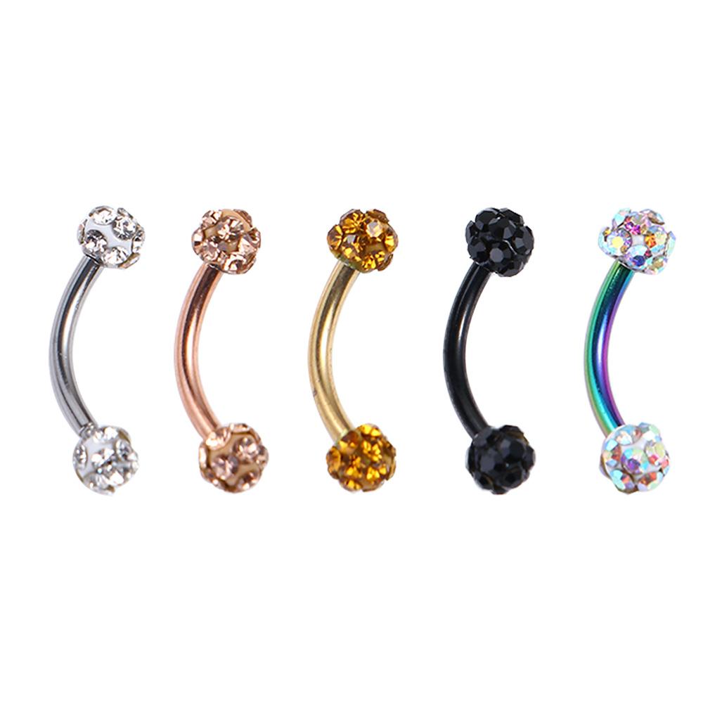 Кольцо для пирсинга для женщин Изогнутый штанга Гвоздик для брови Шарик Кольцо для носа Обманка для губы Пирсинг Украшения