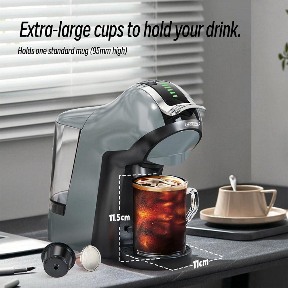 HiBREW Кофеварка H17 4-в-1 для капсульного кофе, Холодное и горячее заваривание, Экстракция 20 бар, 7 уровней регулировки воды, Сенсорное управление
