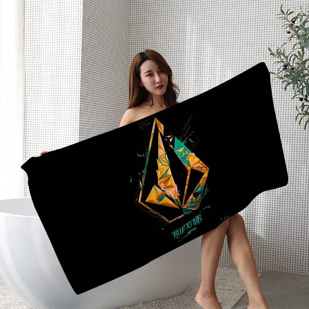 V-Volcoms LOGO Beach Towel Colorful Bath Towels for Girl Microfiber Quick Dry Sand Free Beach Yoga Spa Gym Pool