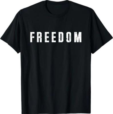 Свобода Текст Минималистичный Дизайн Жирная Типографика Графическая Футболка