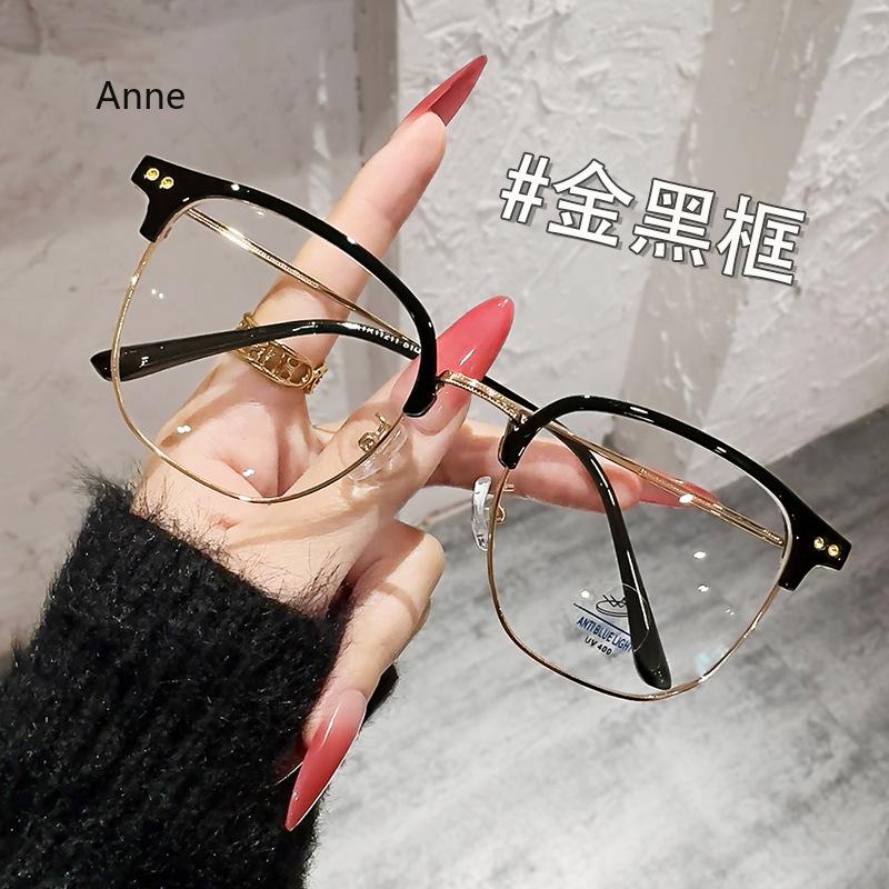 Fashionable Semi-Rimless Beta Titanium Eyeglasses For Men - Lightweight Frame With Anti-Reflective Lenses Myopia Glasses