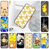 JP36 Pikachu Pokemon Black Soft Case for iPhone 16 15 Plus 14 13 Pro 8 SE XR XS Max P30 Nova 5T Y5P Y6 Y7 Y8P Y9 Realme C30 C33 C31 VIVO Y36 V27