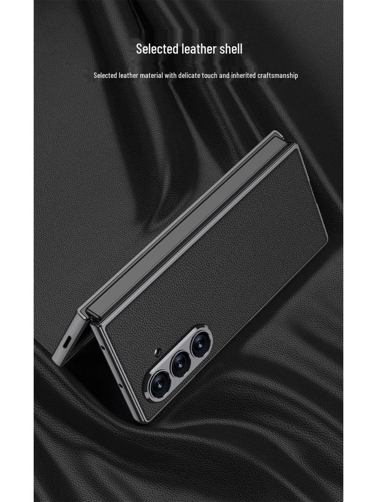 Однотонный гальванизированный кожаный чехол для Samsung Z Fold7