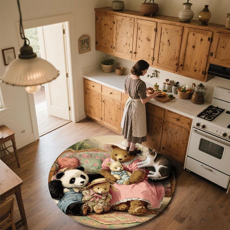 Cartoon pattern round rug,Carpet Rug for Living Room Bedroom Playroom ,Non-slip Floor Mat,Holiday Gifts and Birthday Gifts.