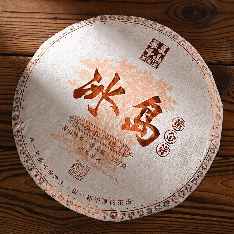 Юньнаньский чай Чай Пуэр Исландия Золотой бутон Пуэр Спелый чай 357г Чайный торт Пуэр