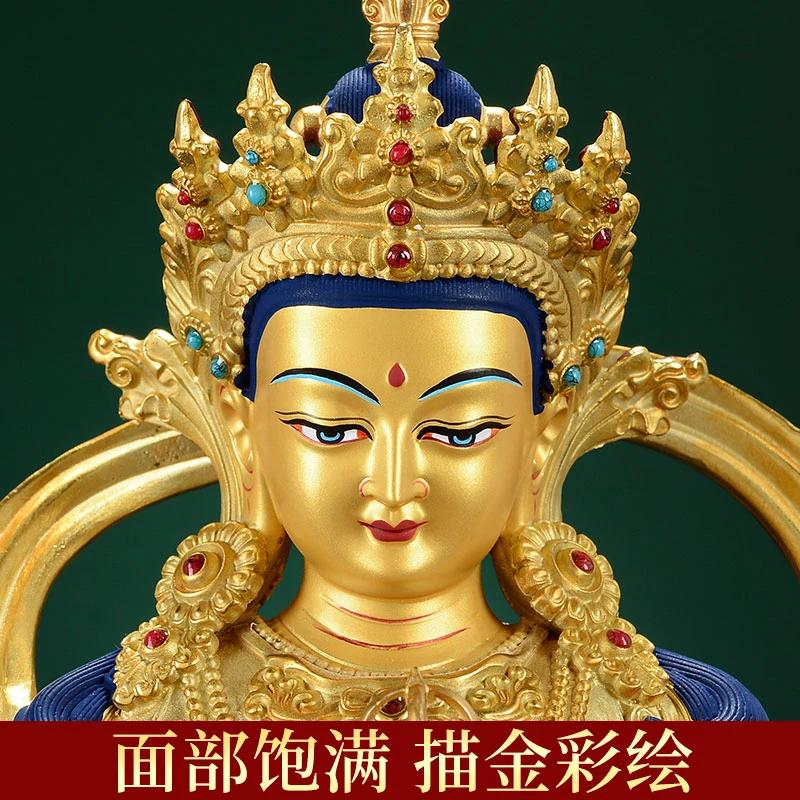ХОРОШИЙ ДОМ семья Духовный действенный Непал Буддизм Позолота Ваджрасаттва Ваджра Будда медная статуя 16/21/31/48 см в высоту