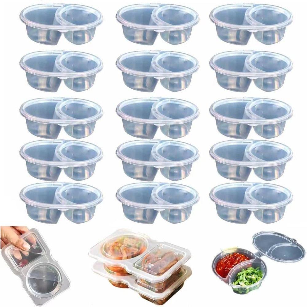 15Pcs Sealed and Leak-proof Sauce Cup Containers Reusable Sauce Food Box Portable Sauce Box