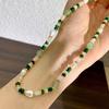 Titanium Steel Natural Stone Pearl Beaded Necklace Retro High-end Temperament Collarbone Chain Fashion Niche Versatile Jewelry Women