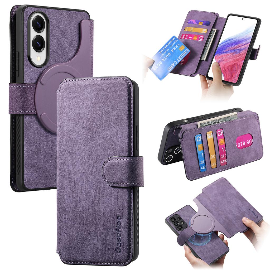For Samsung Galaxy S25 Edge Magnetic Case CASENEO Detachable Leather Phone Wallet Cover