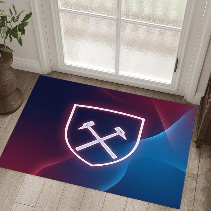 West Ham United Football Design Crystal Velvet Carpet Cozy Non?Slip Printed Rug For Bedroom Living Room Entrance