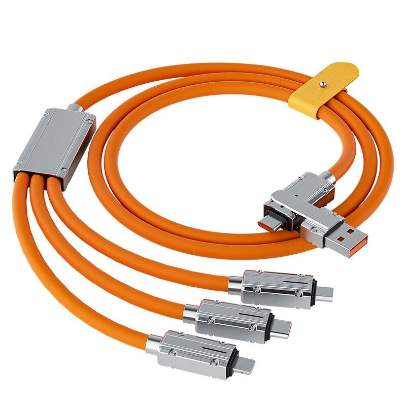 3 в 2 Type-C для мобильного телефона, USB-кабель для быстрой зарядки, 66 Вт, кабель для передачи данных, подходит для iPhone, Huawei, OPPO, Xiaomi, Samsung, Redmi, зарядный кабель