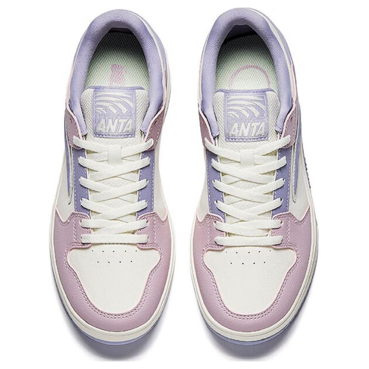Anta Классические Удобные Модные Нескользящие Износостойкие Низкие Кеды для Скейтборда Женские кроссовки Белые Фиолетовые Розовые 122518010-4