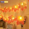 1PC Halloween Red Maple Leaf Light String,battery Powered(without Battery),used for Autumn Harvest Decoration
