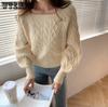 Осенне-зимний женский свитер с квадратным вырезом, свободный свитер из жареного теста, толстый женский свитер
