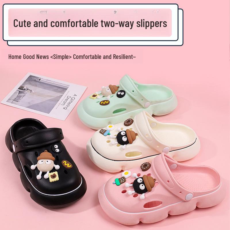 Летние женские сандалии: Удобный мультяшный дизайн, визуально увеличивающий рост, стиль ленивого пляжа для отдыха.