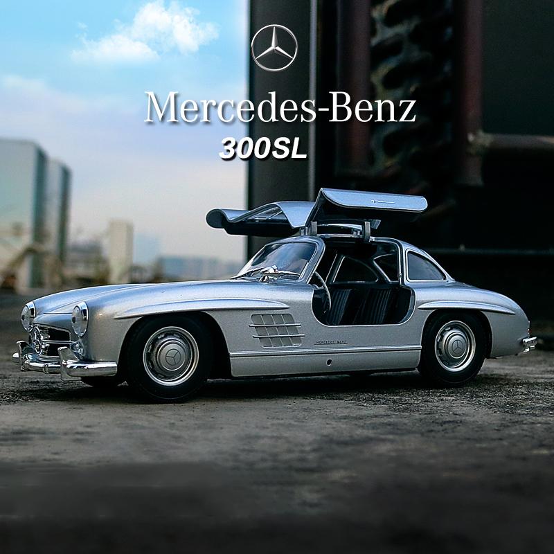 WELLY 1/24 Mercedes-Benz 300SL Сплавная машина Литые и игрушечные транспортные средства Модель автомобиля Миниатюрная масштабная модель автомобиля Игрушка для детей