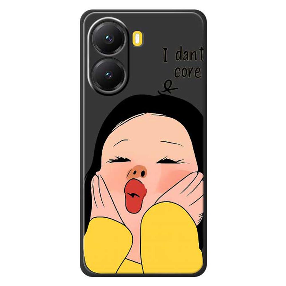 For Xiaomi Redmi Turbo 4 5G/Poco X7 Pro 5G Case Girl Holding Face Pattern Printing Straight Edge TPU Phone Back Cover