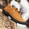 Fashion Vintage Style Comfy Sneakers Casual Leather Treking Footwear for Men Comfortable Lace-Up Hiking Shoes Hand Sewing Male Trainers