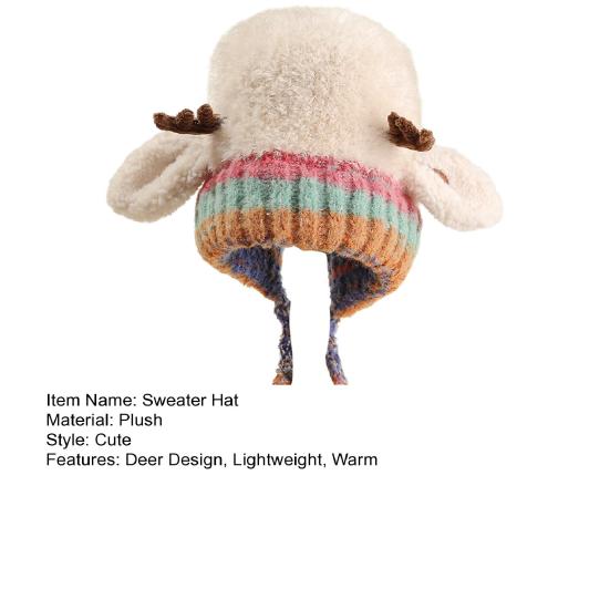 Рождественская шляпа с рогами, сумка 2-в-1, праздничная шляпа с оленьими рогами, эластичная, мягкая, теплая зимняя шапка