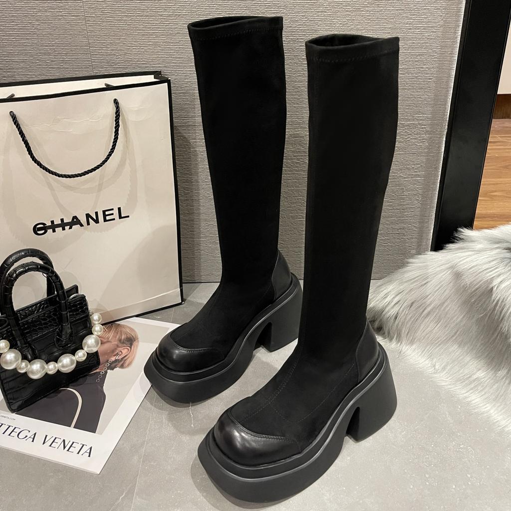 Но сапоги до колена женские новые модные сапоги темпераментные модные сапоги кексы толстые подошвы рыцарские сапоги