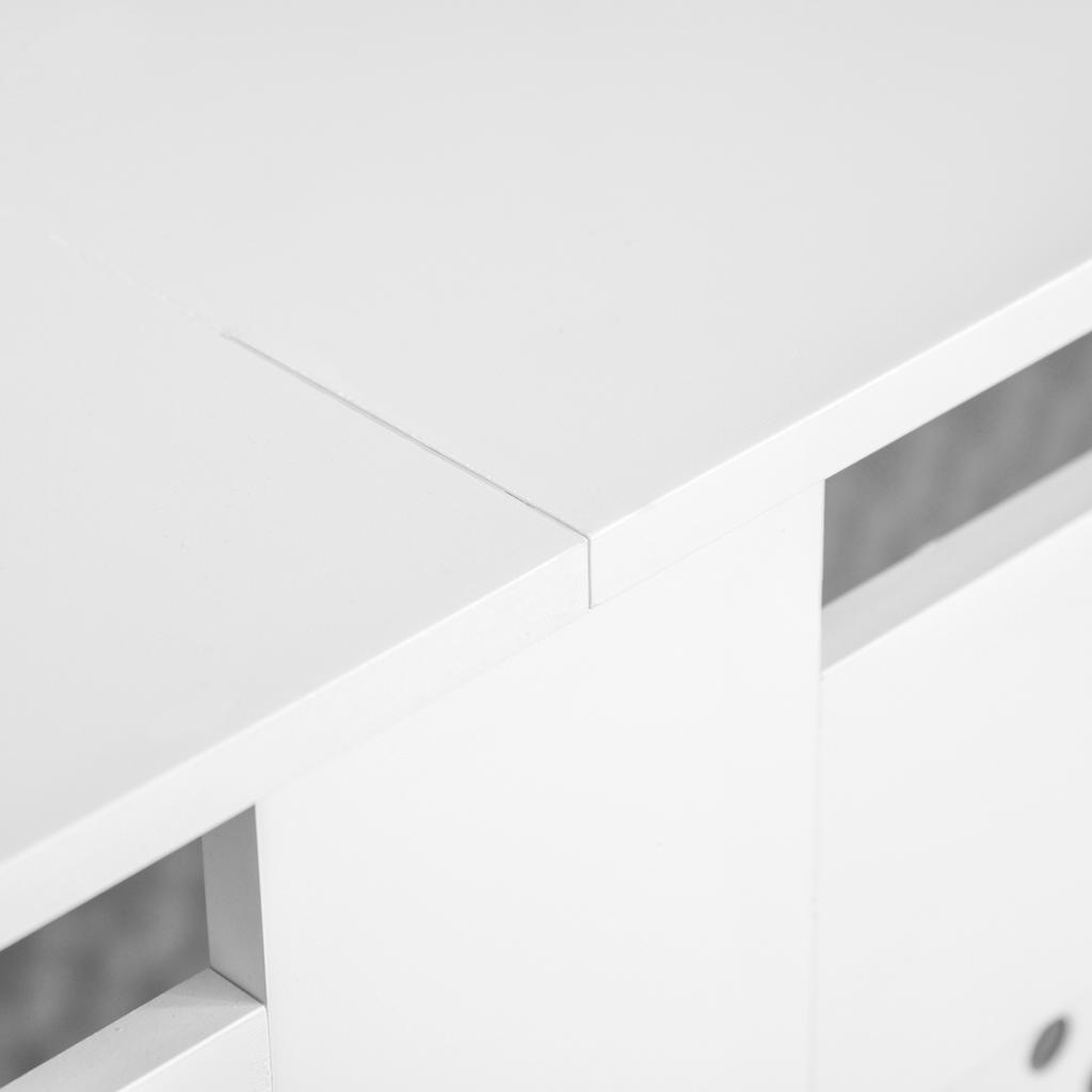 MDF Radiator Cover With Slats For Living Room Bedroom Hallway 151.5x19x82 Cm White