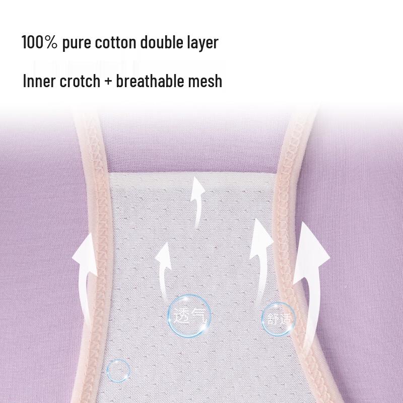 Women's Antibacterial Pure Cotton Mid-Waist Briefs