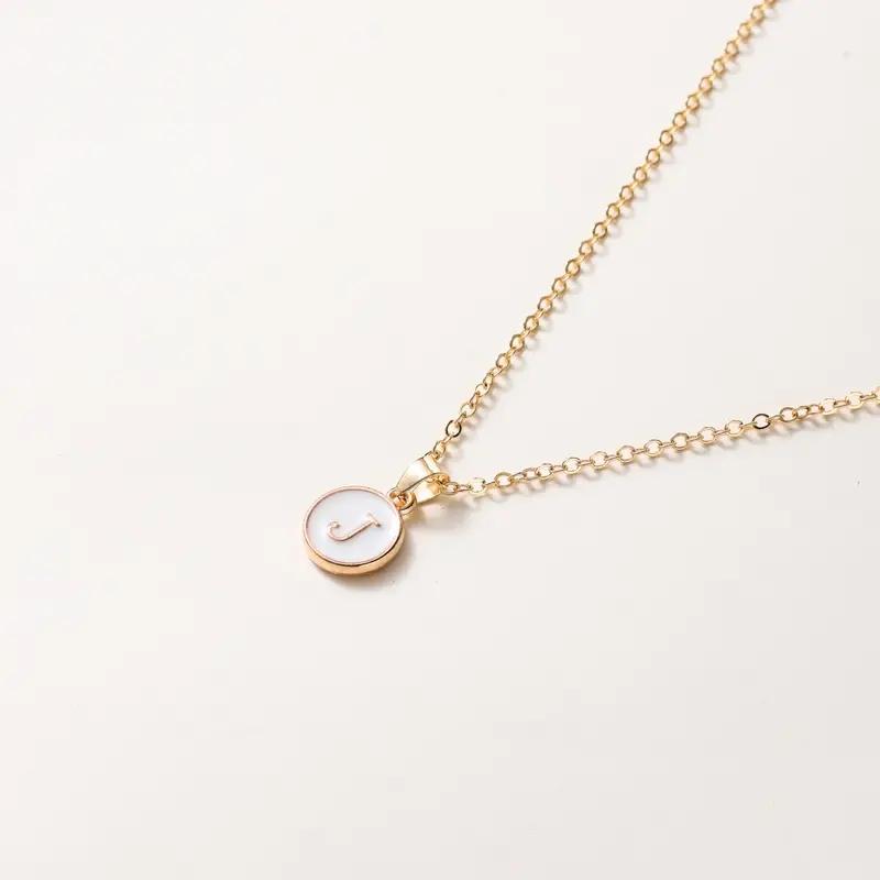 1pc Women Elegant and Exquisite O-chain 26 Letter Necklace Pendant, Golden Minimalist Necklace