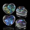 2pcs 8-50mm Multicolor Heart-shaped Ear Gauges Tunnels Double Flared Plug Ear Stretcher Expander Body Piercing Jewelry for Women Men