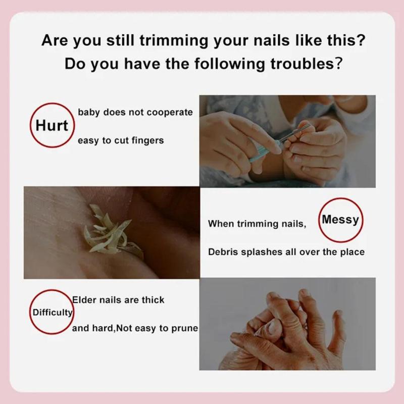 USB электрическая машинка для стрижки ногтей со светодиодной подсветкой, 2-скоростная автоматическая шлифовальная машинка для ногтей, триммер для детей и взрослых, мини-маникюрные инструменты