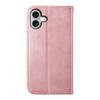 For iPhone 17 Case Calf Texture PU Leather Wallet Phone Cover with Wrist Strap