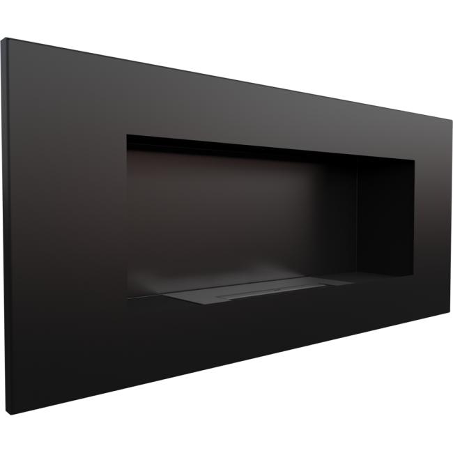 Wall Mounted Bioethanol Fireplace DELTA2 TÜV Black Set