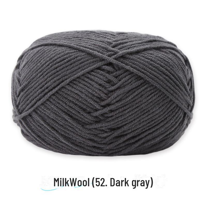 4-Strand Combed Milk Cotton Yarn Ball for DIY Crochet: Doll Making & Baby Sweater/Scarf Kit