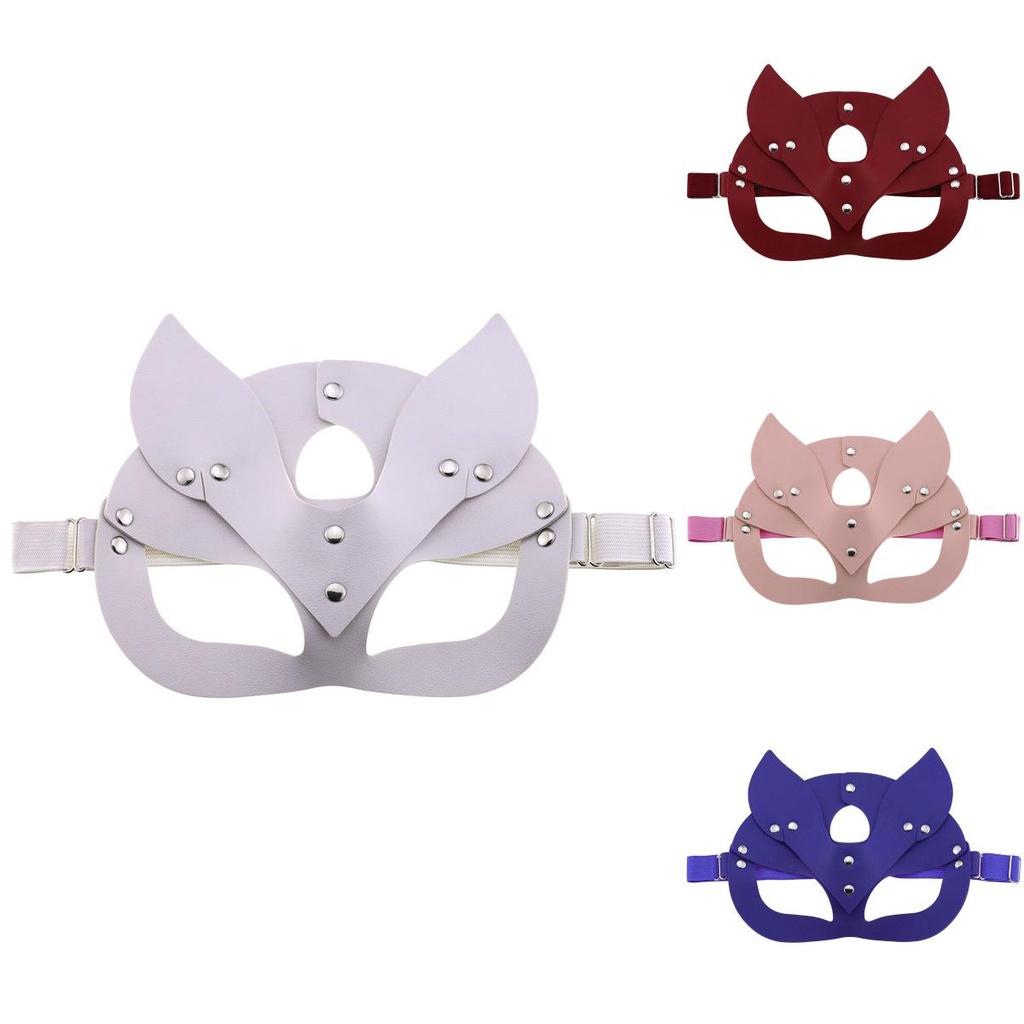 Элегантная маска лисы из высококачественной ПУ кожи для вечеринки на Хэллоуин и маскарада