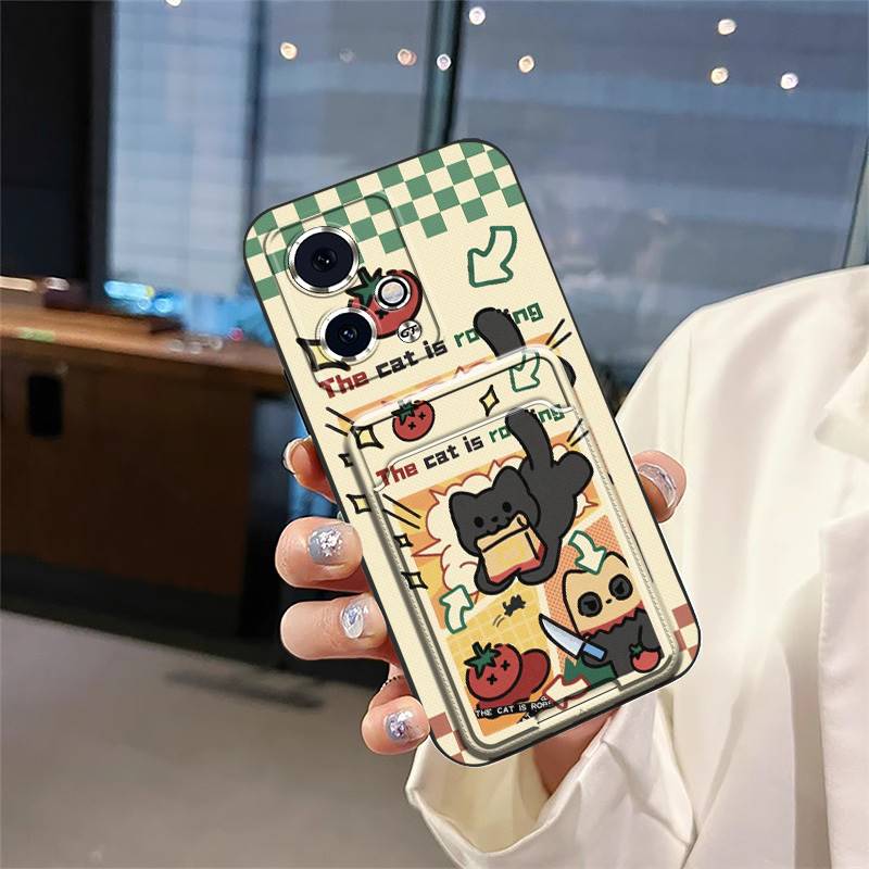 Card slot TPU Phone Case For Honor90 GT Dirt-resistant Silicone Durable Cute Waterproof Cartoon Anti-knock protective