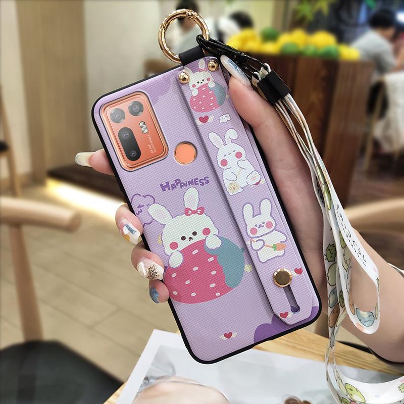 Силиконовый пылезащитный чехол для телефона HTC Desire 20 Plus/D20+ Милый защитный ремешок на запястье Кольцо Задняя крышка Противоударный шнурок