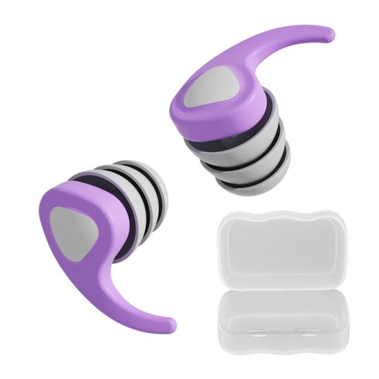 2Pcs Silicone Noise Reduction Earplugs Washable Waterproof Reusable Hearing Protection Swimming Concerts Work Study Sleeping Silent Earplugs
