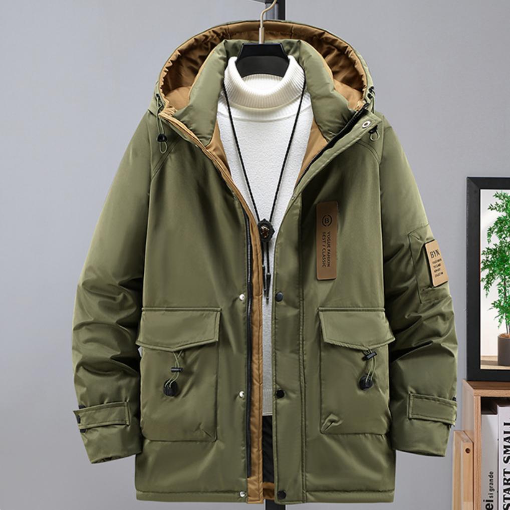 Мужская зимняя рабочая одежда больших размеров, хлопковое пальто с капюшоном, толстая куртка средней длины, повседневная теплая хлопковая куртка 4XL-10XL