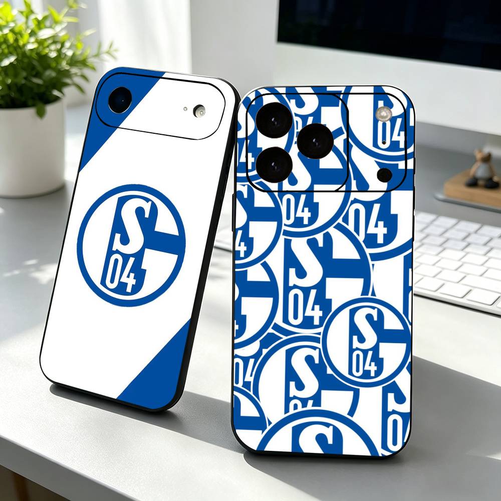 Чехол для телефона S-Schalke S04 для iPhone 17,16,15,14,13,12,11 Plus,Pro Max,XS, Мягкий силиконовый черный чехол