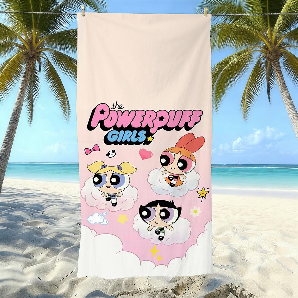Cartoon Flying Little Policewoman Microfiber Beach Towel Quick-Drying Water-Absorbing Children'S Swimming Bath Towel Travel Portable Large Ruler