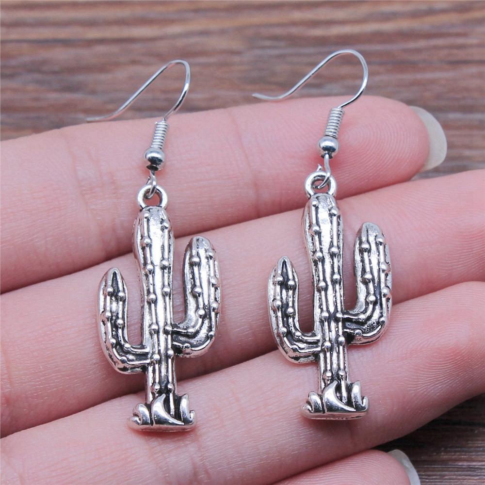 Plant Four-Leaf Clover Cactus Drop & Dangle Earring Men Jewellery Mother's Day Cute Cheap Cute Stuff
