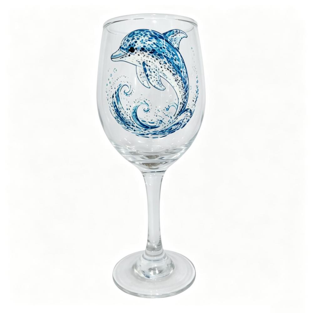 Octopus Ocean Animal Wine Glass Tortoise Dolphin Glass Goblet 2D Printed Shark Whale Marine Animal Tall Glass Home Decor