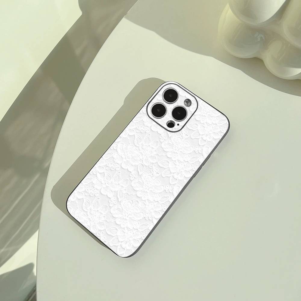 Чехол для телефона с принтом L-Lace для iPhone 17,16,15,14,13,12,11 Pro Max, Легкий и практичный Мягкий черный чехол