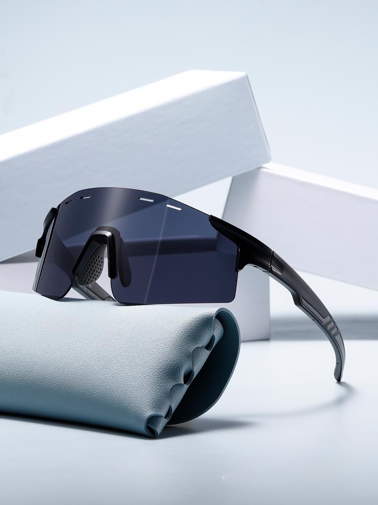 Солнцезащитные очки для велоспорта, меняющие цвет, для спорта на открытом воздухе, ветрозащитные очки, литьевые, нескользящие, с большой оправой 9061