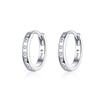 BAMOER 925 Sterling Silver Hoop Earrings for Women Minimalist Simple Circle Cubic Zirconia Earings
